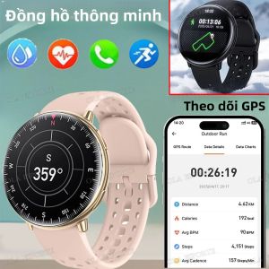 Đồng Hồ Thông Minh Dành Cho Nữ Màn Hình AMOLED Theo Dõi GPS Chống Nước Cuộc Gọi Bluetooth Theo Dõi Nhịp Tim La Bàn Đồng Hồ Theo Dõi Sức Khỏe