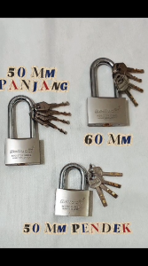 Gembok Pagar Stainless Leher Panjang Pendek 50MM Anti Air Karat Anti Bobol BELLUCI