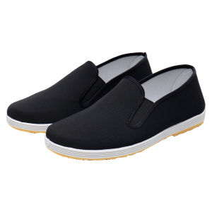 Handmade Mens Canvas Shoes with Multi-layer Cowhide Sole Breathable Soft Sole Anti-slip
