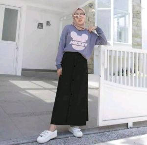 rok ootd ala selebgram hijab remajarok ootd hijan style remaja rok dewasa model terbaru 2022  rok panjang korean wanita hijab rok plisket dewasa tebal