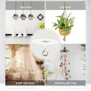 OUHOE | 3 Móc Dán Chống Thấm Nước Chịu Lực Cao Cho Nhà Bếp Trần Nhà Tường Nhà Móc Treo Bằng Thép Carbon Để Treo Chảo Dụng Cụ