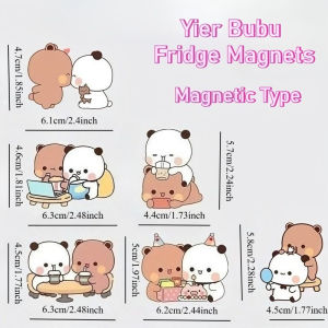 Kawaii Panda Yier Fridge Magnets Cute Bubu Dudu Anime Home Decor Sticker Creative Refrigerator Accessories