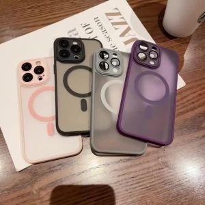 Ốp Lưng Chống Sốc Magsafe Luxury Armor Cho iPhone Pro Max Chất Liệu PC Mờ Trong Suốt Tương Thích Sạc Không Dây Hỗ Trợ Sạc Không Dây Từ Tính