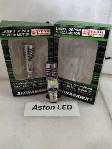 LAMPU LED DEPAN PETIR 6000K AC DC H6 SHINAGAWA 8 MATA LED putih polos dan SENJA BIRU UNIVERSAL