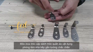 (Combo 10 - 15 cái) Móc inox treo cặp sách móc quần áo vật dụng phòng tắm nhà bếp gắn tường chắc chắn