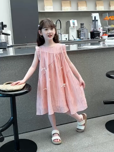 ⚡ พร้อมส่ง ⚡ กระโปรงเด็ก ชุดเจ้าหญิ น่ารัก การออกแบบโบว์ สําหรับเด็กผู้หญิง เวอร์ชั่นเกาหลี 7-12 ปี