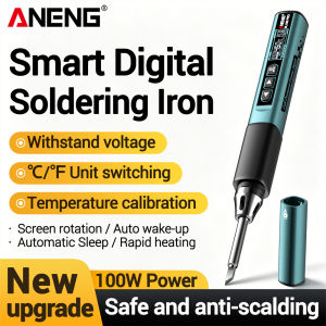 ANENG | ANENG Smart Digital Electric Soldering Iron 100W Rechargeable 100~450°C Adjustable Temperature T12 Soldering Tips Repair Tools