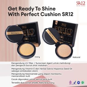 Perfect Cushion Sr12 / bedak cair + pelembab / natural + ivori.