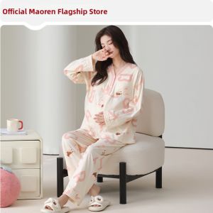 MiiOW | maternity pajama Maternity Breastfeeding Pajamas with Padding Cotton Summer Sleepwear