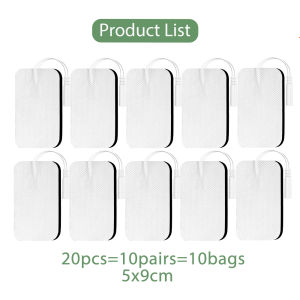 10/20Pcs Reusable Massage Electrodes Parch Tens Electrode Pads Gel Self Adhesive 5x9cm for Pulse Massager EMS Muscle Stimulator