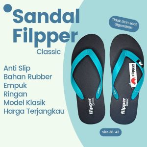 sandal jepit filpper bahan rubber empuk dan anti slip flipper casual santai termurah