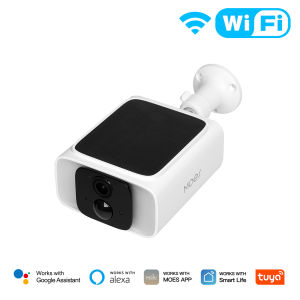 MOES Tuya Smart WiFi Solar Powered Camera 2.4GHz 5GHz Dual Band Outdoor IP65 Waterproof Security APP Monitoring Alexa Google