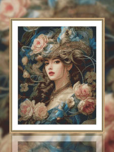 Spring Cross Stitch Full Embroidery 2024 New Line Embroidery British Girl Beautiful Living Room Bedroom Small Handmade Self-Embroidery