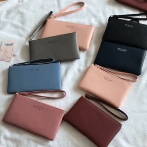 Fashion and simple Korean style ladies soft leather long wallet with large capacity