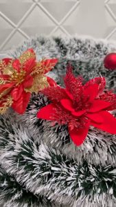 Hoa Đan Xen 3 Lớp Trang Trí Cây Thông Noel Giáng Sinh QT302