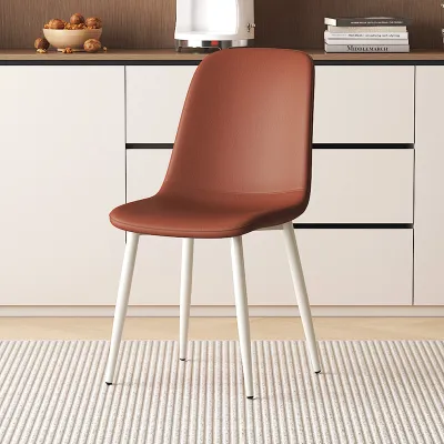 Luxurious Simple Dining Chair with Backrest White