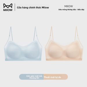 Áo ngực MiiOW làm bằng vải lụa băng mỏng không đường may chống chảy xệ.
