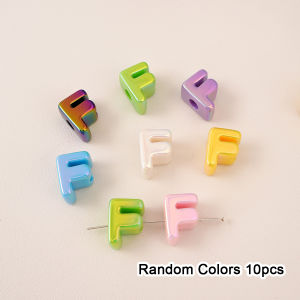 10Pcs A-Z Electroplated Acrylic Large Hole Letter Beads For DIY Phone Lanyard Shoe Buckle Jewelry Making Festival Gifts