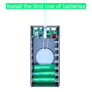 21*18650 Qc3.0 Pd3.0 Welding Free Battery Storage Box/Mobile Phone Fast Charger Storage Diy Shell Digital Display /18650 Battery Holder Charging Box/Battery Holder Box Usb power Bank 5V-2.1A