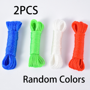 2 Pcs 10-Meter Plastic Clothes Drying Ropes Random Colors Multifunctional Outdoor Clotheslines