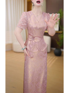 GUBODUO | Elegant V-neck Short Sleeve Dress and Skirt Set