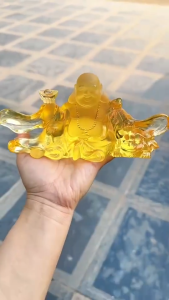 Tượng Phật Di Lặc Lưu Ly Cao Cấp Trang Trí Taplo Xe Ô Tô Bàn Làm Việc Văn Phòng Mang Lại Bình An Và May Mắn