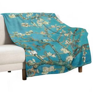 Vincent Van Gogh Flannel Baby Blanket & Swaddling Super Warm Almond Blossom Babes Carpet Winter Travelling Bedroom Bedspread