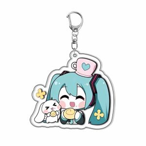 2026 Hatsune Miku Acrylic Keychain Anime Cosplay Accessories Cute Cartoon Keyring Gift