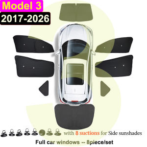 for Tesla Model Y 3 X S 2026 2025 2024 Privacy Sun Shade Cover with Suction Rear Window Shades Sunshield Anti-UV Blind Cover Kid