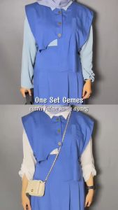 Hyeri Set Vest+Rok Set 2in1 Bahan Linen Set Rok Terbaru Stelan Remaja Korean Stlye COD