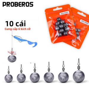 PROBEROS 10 Chiếc Vòng Xoắn Hình Giọt Nước Mặt Dây Chuyền Chì Câu Cá Chính Xác Trọng Lượng Câu Cá Đa Dạng 3.5/5/7/10/14/20g Dùng Cho Câu Cá Trên Biển Và Trên Thuyền