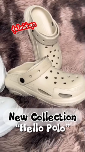 Hello Polo รองเท้ารัดส้นหัวโตมินิมอล รองเท้าแตะผู้หญิง EVA แฟชั่น กันน้ำ กันลื่น ระบายอากาศ Size 36-41 รุ่น HP8053