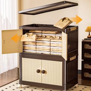 Foldable Free-Installation Home Thick Large Capacity Multi-Layer Storage Cabinet