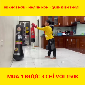 Bao Cát Đấm Bốc Boxing Cho Bé - Trụ Hơi Đấm Bốc Trẻ Em Phiên Bản 5.0 tặng bơm hơi + keo + miếng vá dự phòng bao cát người lớn trẻ em dụng cụ tập gym tại nhà