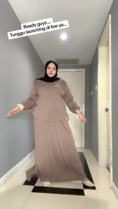 Setelan Rok Cargo Knit Condru (BB 60-120kg )Oneset Rok Bigsize Serut Samping Nyaman - JUMBO - Gamis Dewasa Dress Set Wanita Plus size