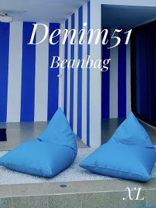 บีนแบ็กพร้อมโฟม ทรงชีส ขนาด M/L/XL beanbag _ Denim51 ถุงนั่ง ถุงนั่งพลาสติก ถุงโฟม - Lazada