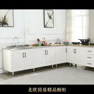 With Sink Kitchen Cabinet (Free🚚🔨) Ready Stock Stainless Steel Cabinets Household kitchen Cabinets