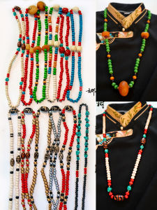 Tibetan Necklace Old Materials Beeswax Tibet Beads Turquoise Wooden Bead Jewelry Tibetan Ethnic Style Necklace Long Sweater Chain Hair Accessories