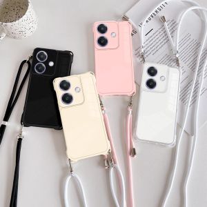 ใหม่เคส OPPO A5i A5X A5 Pro 5G 4G สี่มุมกันกระแทกเคสโทรศัพท์ซิลิโคนอ่อนดีไซน์สวยหุ้มทั้งหมดพร้อมสายคล้องคอปรับได้แบบปรับได้