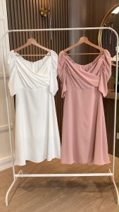 D11656 Emma Midi Puff Sleeve Sabrina Dress