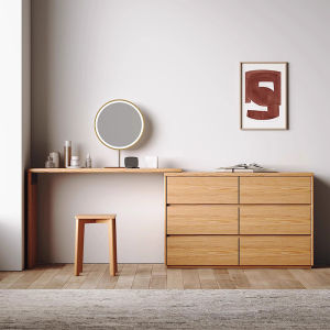 Corner Solid Wood Dressing Table Storage Combination Modern Minimalist