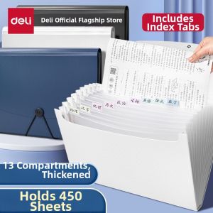 deli | Multilayer Large Capacity Transparent Document File Folder A4