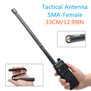 ABBREE CS Tactical Antenna SMA-Female Dual Band VHF UHF 144/430Mhz Foldable For Walkie Talkie Baofeng UV-13 PRO UV-5R UV-82 888S