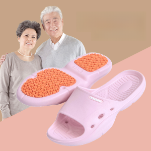 Thick-Soled Summer Slippers for Elderly Non-Slip Bathroom Home Use Soft Sole Bath Slippers for Middle-Aged and Elderly