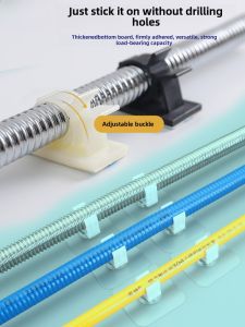 No-Drill Pipe Clamp Gas Tube Fixing Tool Wall Mount Nylon Nozzle for Natural Gas Water Supply Tube Aesthetic Practical Bathroom Accessory