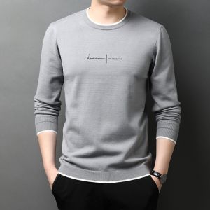 ROMON | Romon Mens Overhead Sweatshirt Spring Summer Print Long Sleeve Round Neck Loose Fit Base Shirt Casual Fashionable T-shirt