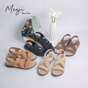 Sara Sara Meeji I Sandal Flat Wanita Motif Tali Silang Backstrap Kasual Terbaru Sandal Sendal Trendi Kekinian Murah Kualitas MALL