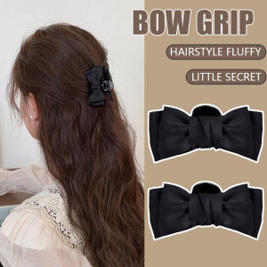 2Pcs 2023 New French Style Black Bow Clip Small Princess Hair Clip Temperament Broken Hair Clip High-end Sense