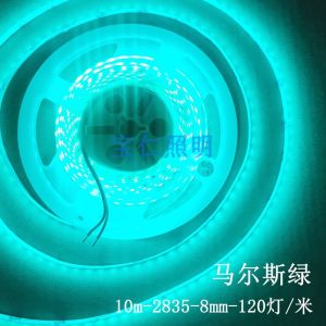 Mars Green 10m LED Strip Lights Ice Green Color 24V 8mm 120 Lights per Meter Indoor Lighting PCB Material Non-Waterproof