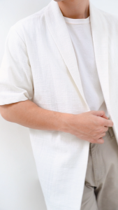 Zind Hamilton Linen Outer - Kemeja Pria Bisnis Kasual Outer Linen Premium Putih